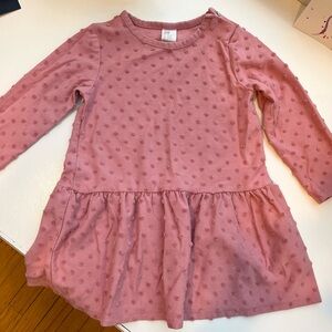Pink Textured H&M Long Sleeve Dress